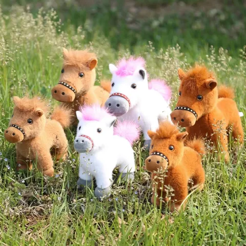 Simulation Gelenk Pony Plüschtier Stofftier Realistische Pferd Puppe Mit Trense