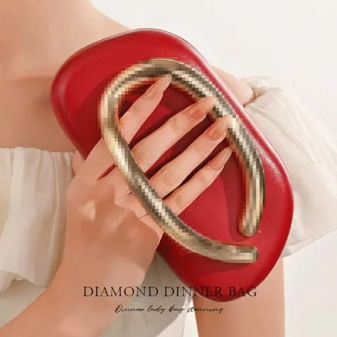 Women Evening Bag Vintage PU Leather Clutch Purse With Metal Handle Chain Crossbody Shoulder Bag For Banquet Party