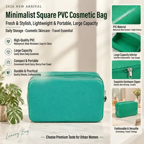 Women Dopamine Transparent Waterproof Glitter Cosmetic Bag PVC Shiny Clutch Handbag Travel Toiletry Makeup Organizer Bag