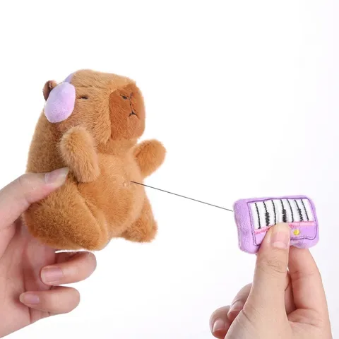Carino Capybara Peluche Ciondolo Corda Strumento Musicale Bambola di Peluche Ciondolo Borsa