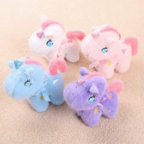 Süßes Einhorn Plüschtier Anhänger Cartoon Pony Schlüsselanhänger Tasche Hängendes Ornament Niedliches Stofftier Geschenk