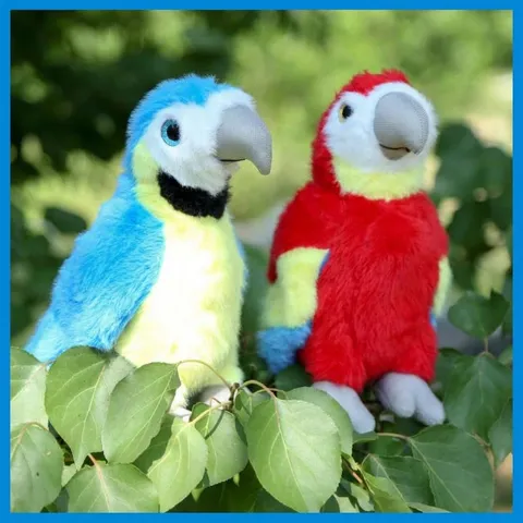 Cute Long Hair Parrot Plush Toy Stuffed Animal Bird Doll Soft Keychain Bag Pendant Fluffy Toy Gift For Girls