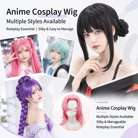 Anime Cosplay Wig High Temperature Synthetic Fiber Cartoon Character Role Play Wig Party Styling Hair