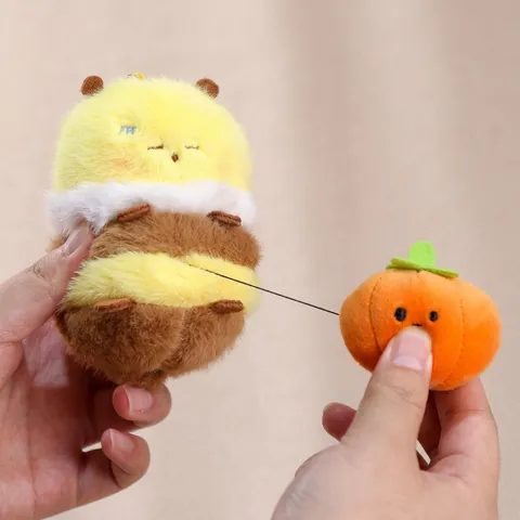 Grazioso Ciondolo in Peluche Ape con Cordino Cartone Animato Animale Stuffed Bambola Portachiavi Borsa Ornament Sospeso Regalo per Bambini