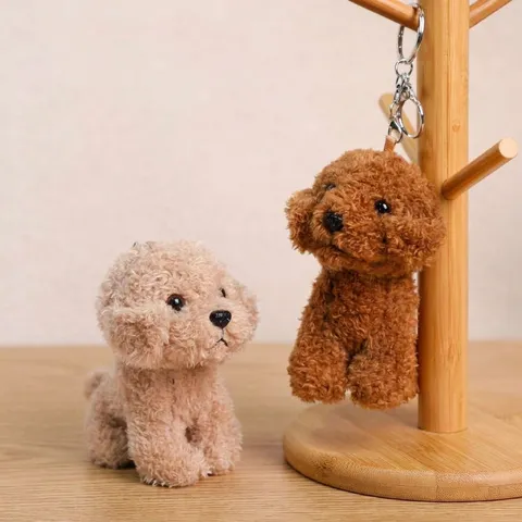 Cute Teddy Dog Plush Pendant Toy Soft Stuffed Puppy Doll Backpack Hanging Ornament Keyring