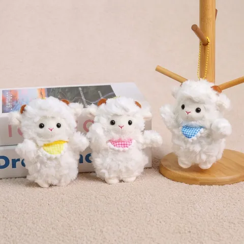 Carino Piccolo Pecora Peluche Bambola Ciondolo Morbido Animale Ripieno Giocattolo Portachiavi Borsa Appendere Ornamento Soffice Cartoon Regalo