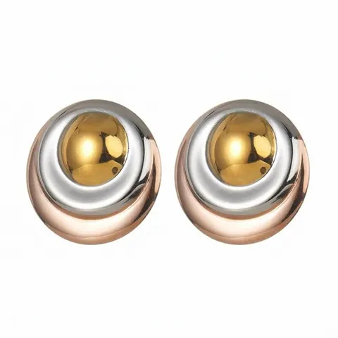 Minimalistische Edelstahl Ohrstecker Vergoldet Geometrische Spirale Mehrlagig Mehrfarbig Moderner Schmuck Für Damen