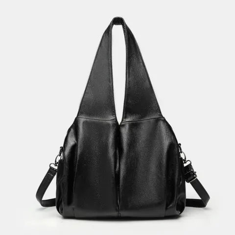 Women Retro Large Capacity Soft Leather Tote Bag Casual Chic Motorcycle Handbag Versatile Daily Commuting Shoulder Bag