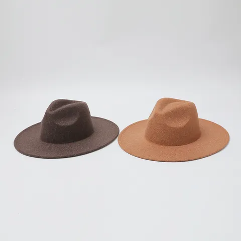 Vintage British Style Faux Wool Fedora Hat Wide Brim Jazz Cap For Men Women Winter Warm Fashion Hat