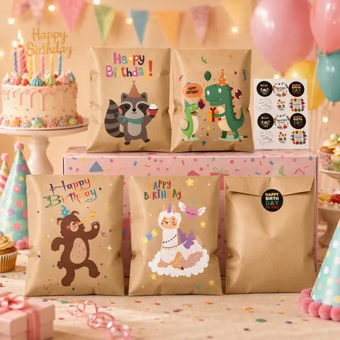 Süße Tiere Geburtstag Dankeschön Geschenkumschläge Und Aufkleber Cartoon Kraftpapier Umschläge Für Party Hochzeit Grußkarten