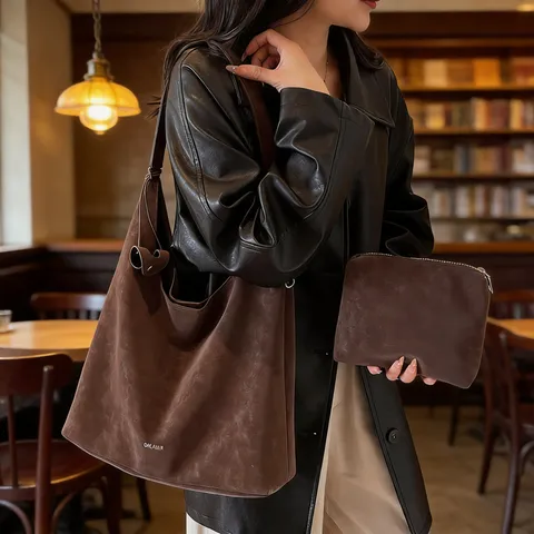 Damen Große Kapazität Tragetasche PU Leder Retro Slouchy Unterarm Umhängetasche Casual Tägliche Pendler Hobo Handtasche