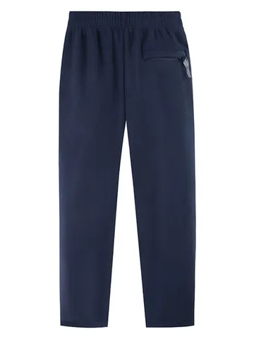 Men's Fleece Thermal Thickened Winter Casual Pants Straight Fit Drawstring Waist Warm Sweatpants