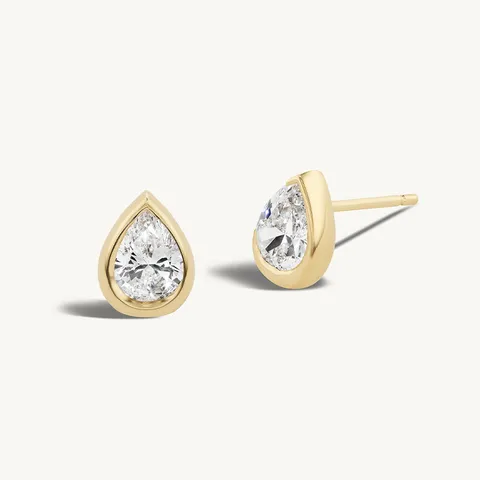 925 Sterlingsilber Birnenförmige Tropfen Ohrstecker Gold Silber Beschichtet Strass Geometrischer Ttäglicher Schmuck Geschenk