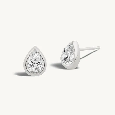 925 Sterlingsilber Birnenförmige Tropfen Ohrstecker Gold Silber Beschichtet Strass Geometrischer Ttäglicher Schmuck Geschenk