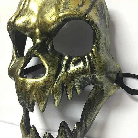 Halloween Full Face Skull Mask Retro Vintage Creepy Scary Costume Prop For Haunted House Party