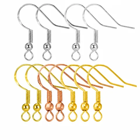 S925 Silver Plated Earring Hooks DIY Handmade Earring Findings Jewelry Craft Accessories Making Components