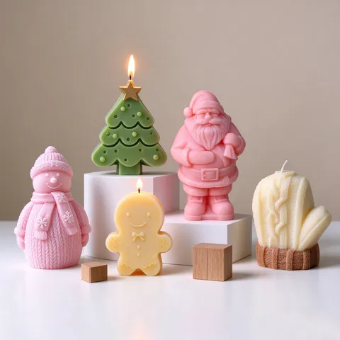 Moldes De Silicona Árbol De Navidad Hombre De Jengibre Reno Para DIY Velas Jabón Chocolate Repostería Mousse Hecho Mano