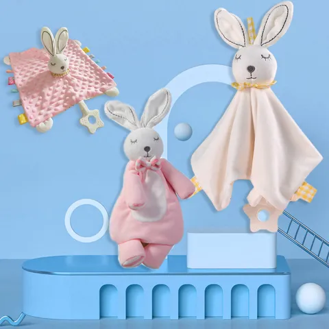 Pasgeboren Baby Pluche Comfort Speelgoed Schattig Dier Ontwerp Zachte Slaap Kalmerende Doek Peuter Interactief Bijtspeelgoed Cadeau