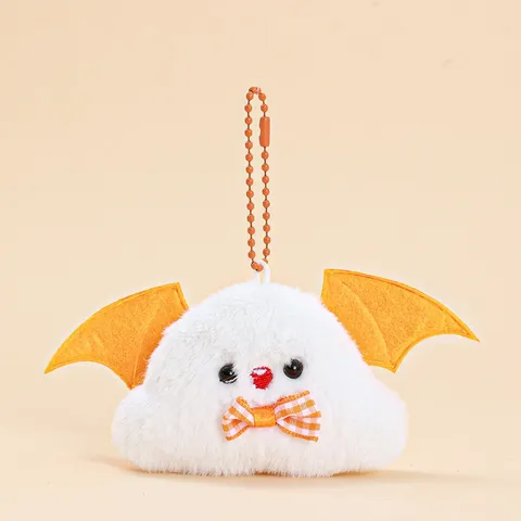 Porte-clés Peluche Fantôme Diable Dessin Animé Pendentif Halloween Ailes de Chauve-Souris Décoration de Sac à Dos Jouet