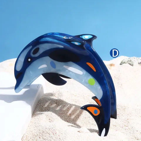Ocean Series Cellulose Acetate Whale Hair Claw Clip Handmade Shark Ponytail Clamp Accessories For Women Daily Styling