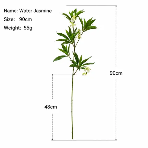 Branche de Fleurs Artificielles Water Banyan Plante en Soie Feuillage Vert pour Maison Salon Table à Manger Décor Florale