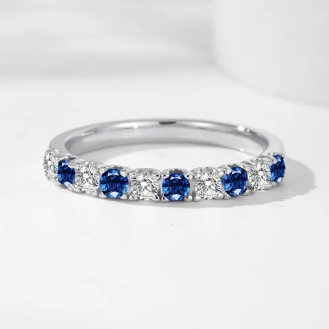 925 Sterling Silver 2.5mm Zirconia Ring For Women Minimalist Inlaid Half Eternity Band Fashion Jewelry Finger Ring Gift