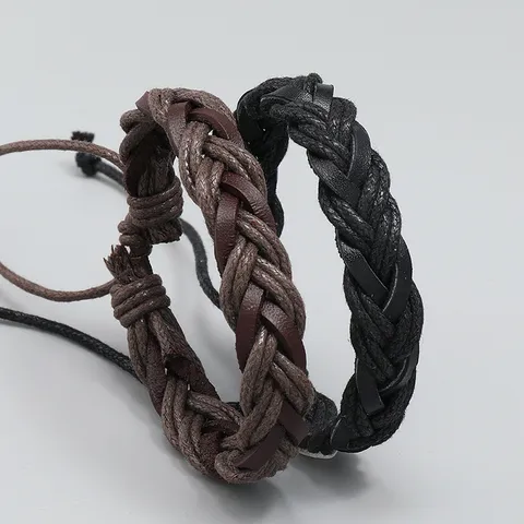 Handmade Multi Layer Cowhide Leather Cord Bracelet Retro Unisex Casual Wristband Fashion Jewelry For Men Women Gift