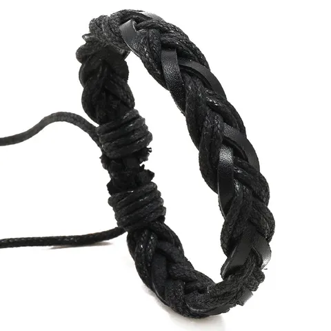 Handmade Multi Layer Cowhide Leather Cord Bracelet Retro Unisex Casual Wristband Fashion Jewelry For Men Women Gift