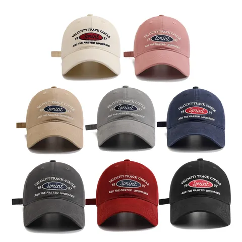 Casquette de Baseball Style Américain Vintage Preppy Brodée de Lettres pour Hommes Femmes Coton Lavé Ajustable Protection Solaire