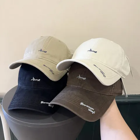Casquette de Baseball Brodée de Lettres de Style Coréen pour Femmes Hommes Coton Décontracté Chapeau de Soleil Réglable Mode