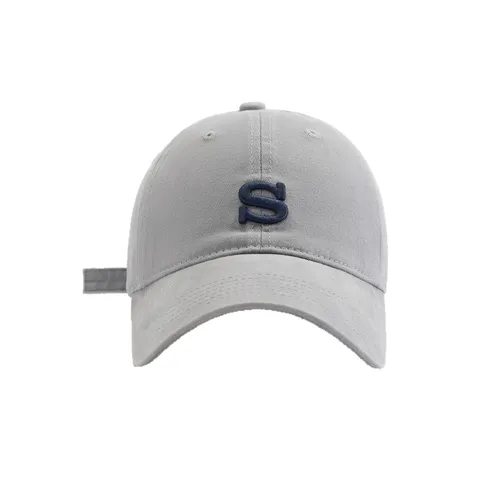Casquette de Baseball avec Broderie Lettre S Style Coréen pour Femmes Hommes Coton Lavé Ajustable Simple Polyvalente Protection Solaire Chapeau Mode Décontracté