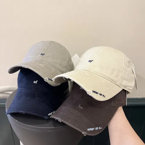 Casquette de Baseball Lettre Brodée Vieillie Pour Hommes Femmes Coton Lavé Sommet Souple Ajustable Streetwear Rétro Chapeau Soleil