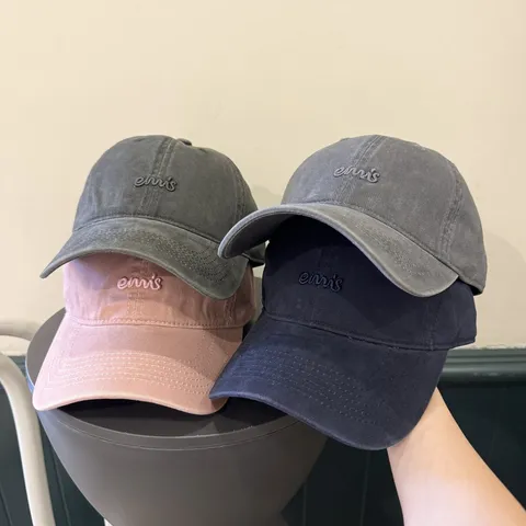 Casquette de Baseball Décontractée à Broderie de Lettres pour Femmes Calotte Souple Réglable en Coton Lavé Protection Solaire Fashion Dad Hat