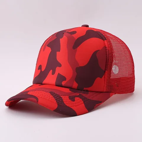 Unisex Camouflage Trucker Hat Breathable Mesh Baseball Cap Outdoor Sun Protection Adjustable Sport Camo Snapback Hat For Men Women