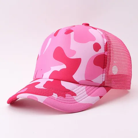 Unisex Camouflage Trucker Hat Breathable Mesh Baseball Cap Outdoor Sun Protection Adjustable Sport Camo Snapback Hat For Men Women