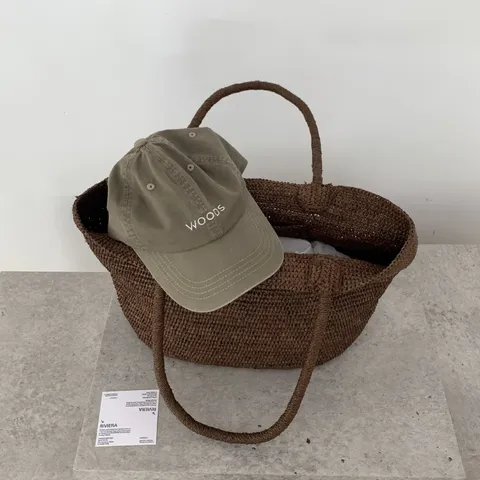 Casquette de Baseball en Coton Style Coréen Brodé Wood pour Femmes Pare-soleil Réglable Mode Vintage Décontracté Chapeau Lavé
