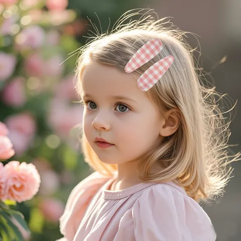 Mollette per Capelli per Bambini Carine A Quadri Pois Forcine in Tessuto Clic-Clac Accessori per Capelli per Neonate Bambine