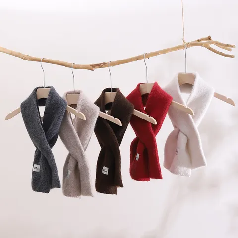 Koreaanse Stijl Dames Gebreide Nekwarmer Winter Warm Kruis Wollen Sjaal Zachte Mode Effen Kleur Dikke Valse Kraag Accessoires