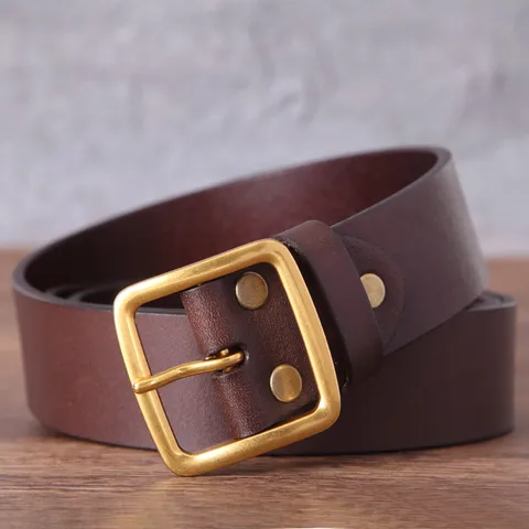 Ceinture en Cuir de Vachette Fleur Véritable pour Hommes Femmes Vintage Décontracté avec Boucle à Ardillon pour Jeans Mode Ceinture Décorative Fait à la Main