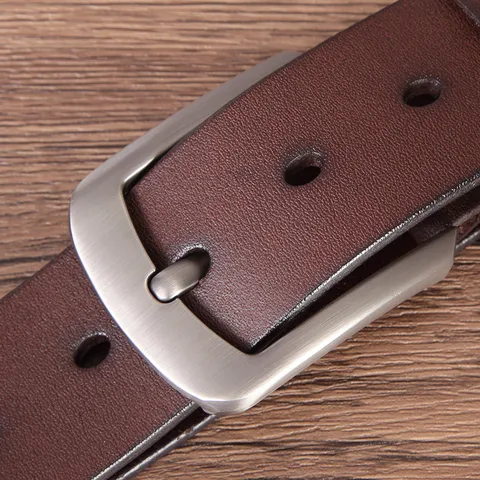 Ceinture Vintage en Cuir Véritable de Vachette Première Couche pour Hommes Ceinture de Taille Faite Main à Tannage Végétal