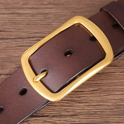 Ceinture en Cuir de Vachette de Première Couche pour Hommes Décontractée avec Boucle en Alliage Accessoires de Jean