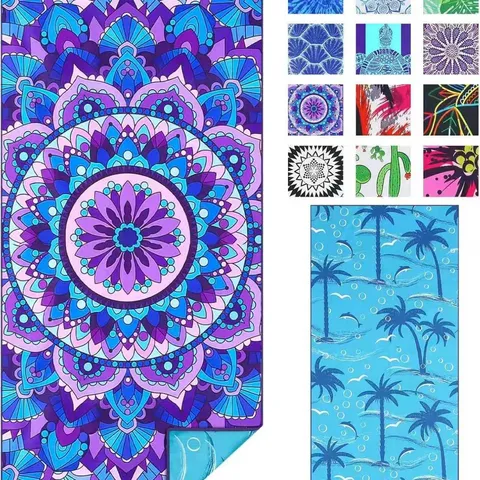 Microfiber Beach Towel Digital Printed Tropical Plant Beach Pattern Portable Travel Absorbent Bath Towel For Outdoor Vacation