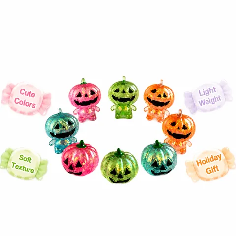 Juguete Squishy de Calabaza de Halloween Rebote Lento Alivio del Estrés Fidget Juguete Lindo Brillo Suave Ventilación Juguete Sensorial
