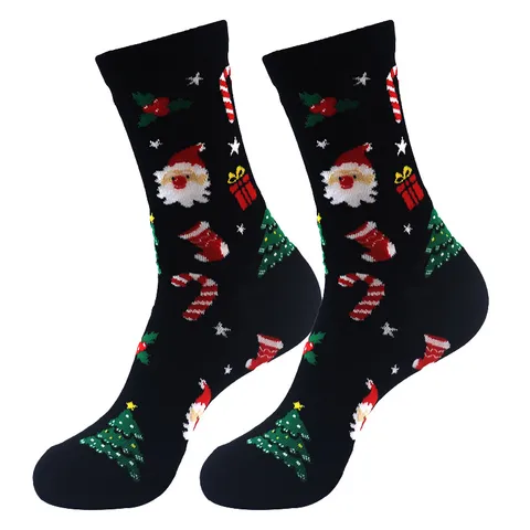 Kerst Jacquard Lange Sokken Katoen Unisex Koppel Casual Sokken Winter Warme Thermische Lange Kousen