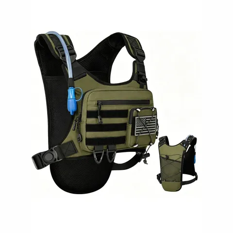 Taktische Brusttasche aus Oxford-Stoff Outdoor-Wandern Jagd-Rig Mehrzweck-Radweste Rucksack Reflektierende Sicherheit für Herren