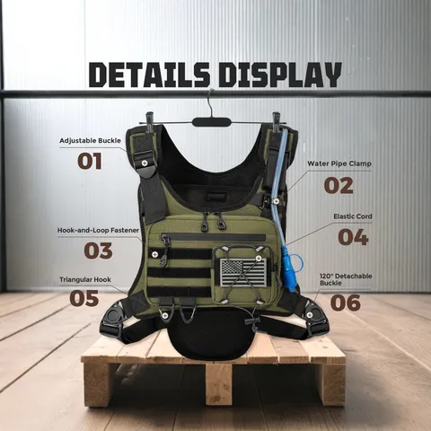 Taktische Brusttasche aus Oxford-Stoff Outdoor-Wandern Jagd-Rig Mehrzweck-Radweste Rucksack Reflektierende Sicherheit für Herren