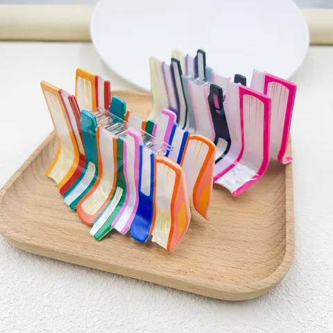 Molla per Capelli Creativa Cancelleria Acrilico Matita Squadra Libro Carino Accessori per Capelli per Donne Ragazze Styling Quotidiano