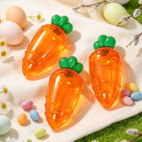Creative Carrot Shape Plastic Candy Box Easter Party Favors Gift Packaging For Kids Holiday Decoration Orange Container