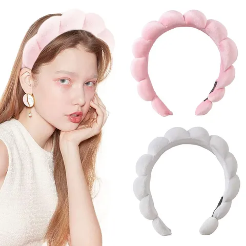 Fluffy Cloud Headband Sponge Padded Wide Hair Hoop Makeup Face Washing Hair Band Sweet Cute Hair Accessories For Women