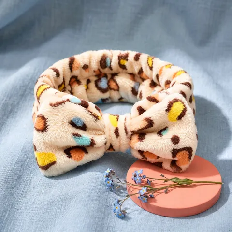 Women Flannel Leopard Bow Headband Soft Cute Makeup Hair Band Facial Washing Hair Hoop Fashion Hair Accessories